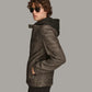 Medium Men's Hooded Casual Leather Jacket - skyjackerz