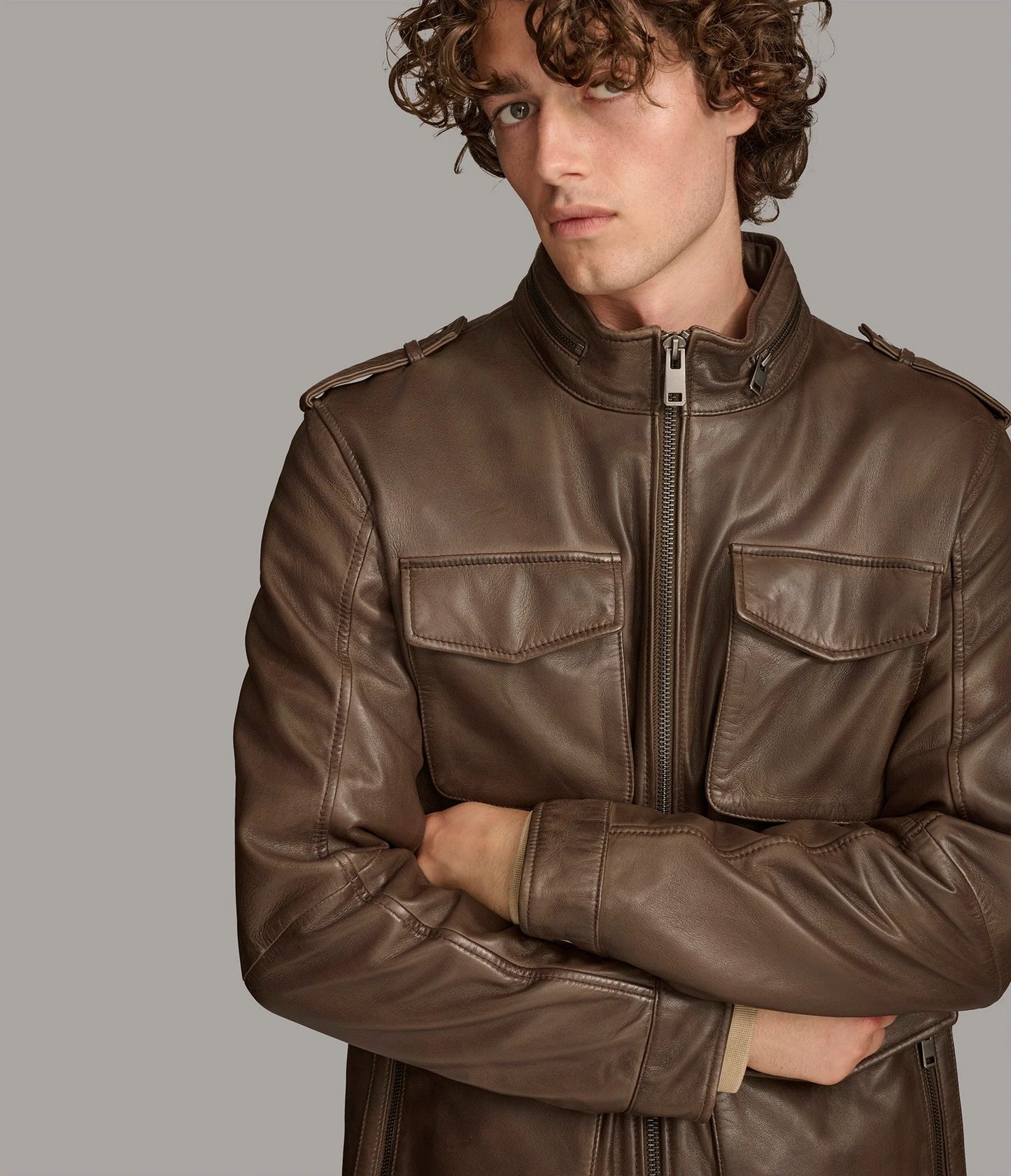 Medium Men's Field Style Leather Jacket - skyjackerz