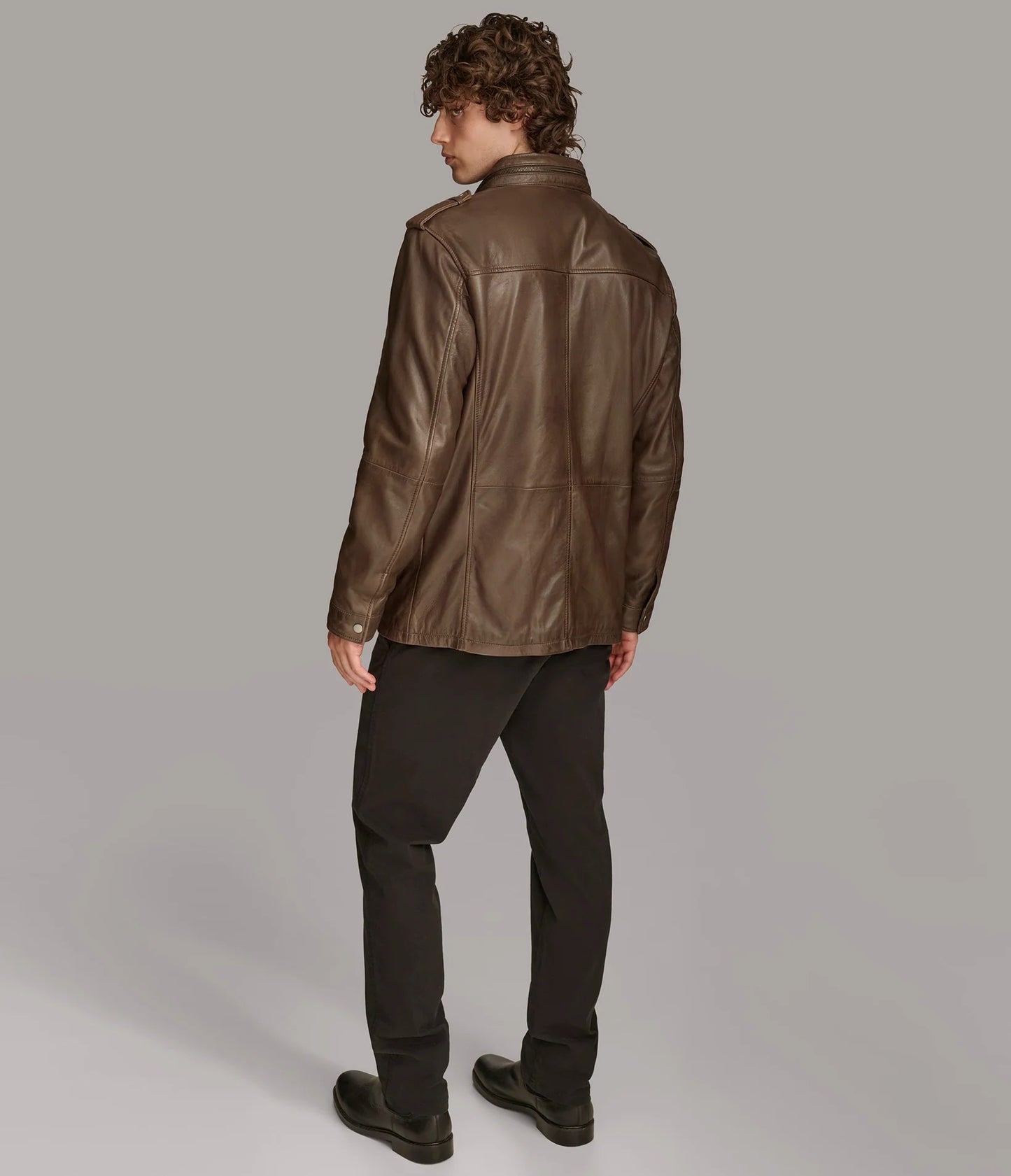 Medium Men's Field Style Leather Jacket - skyjackerz