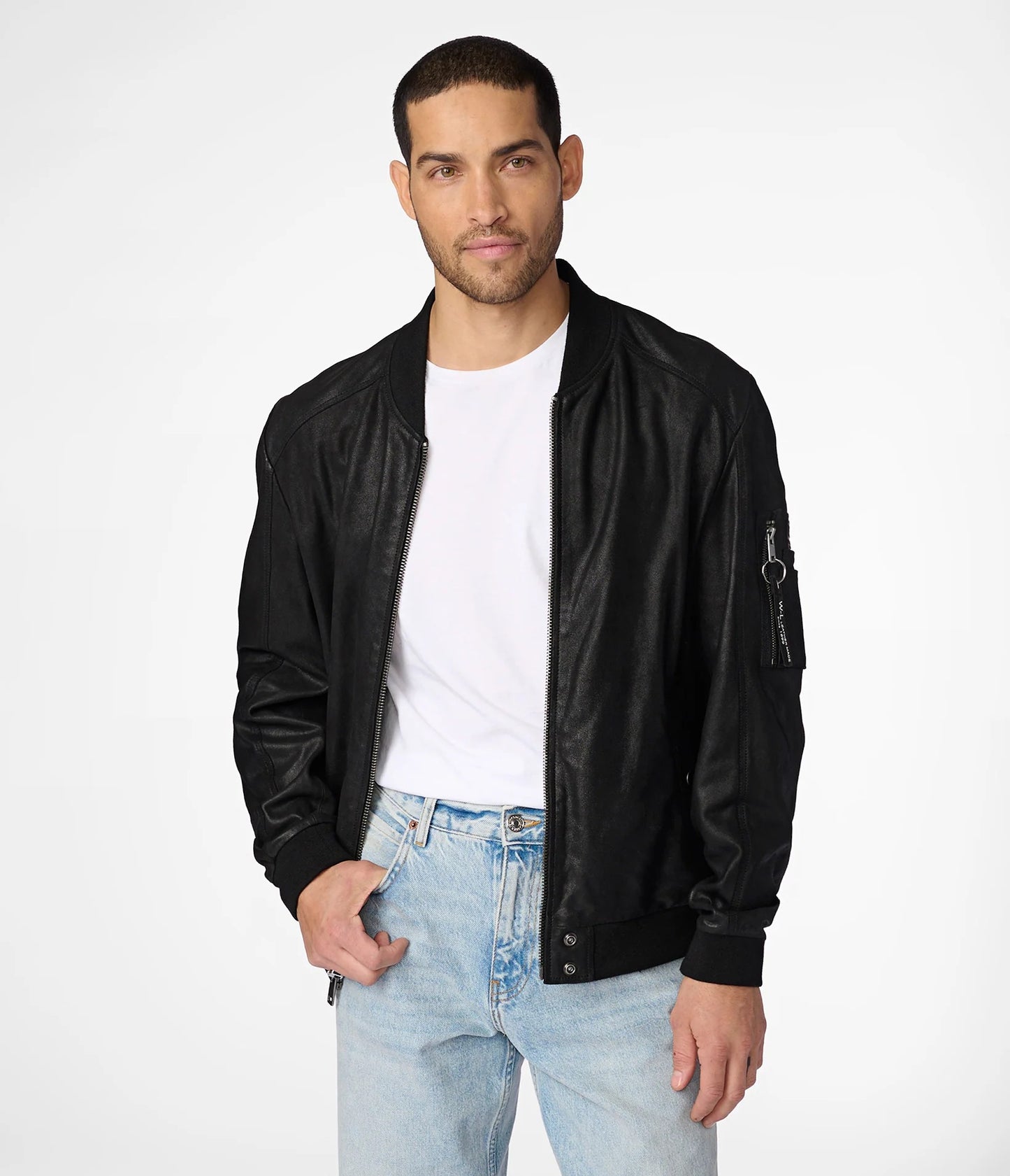 Medium Men's Leather Casual Bomber Jacket - skyjackerz