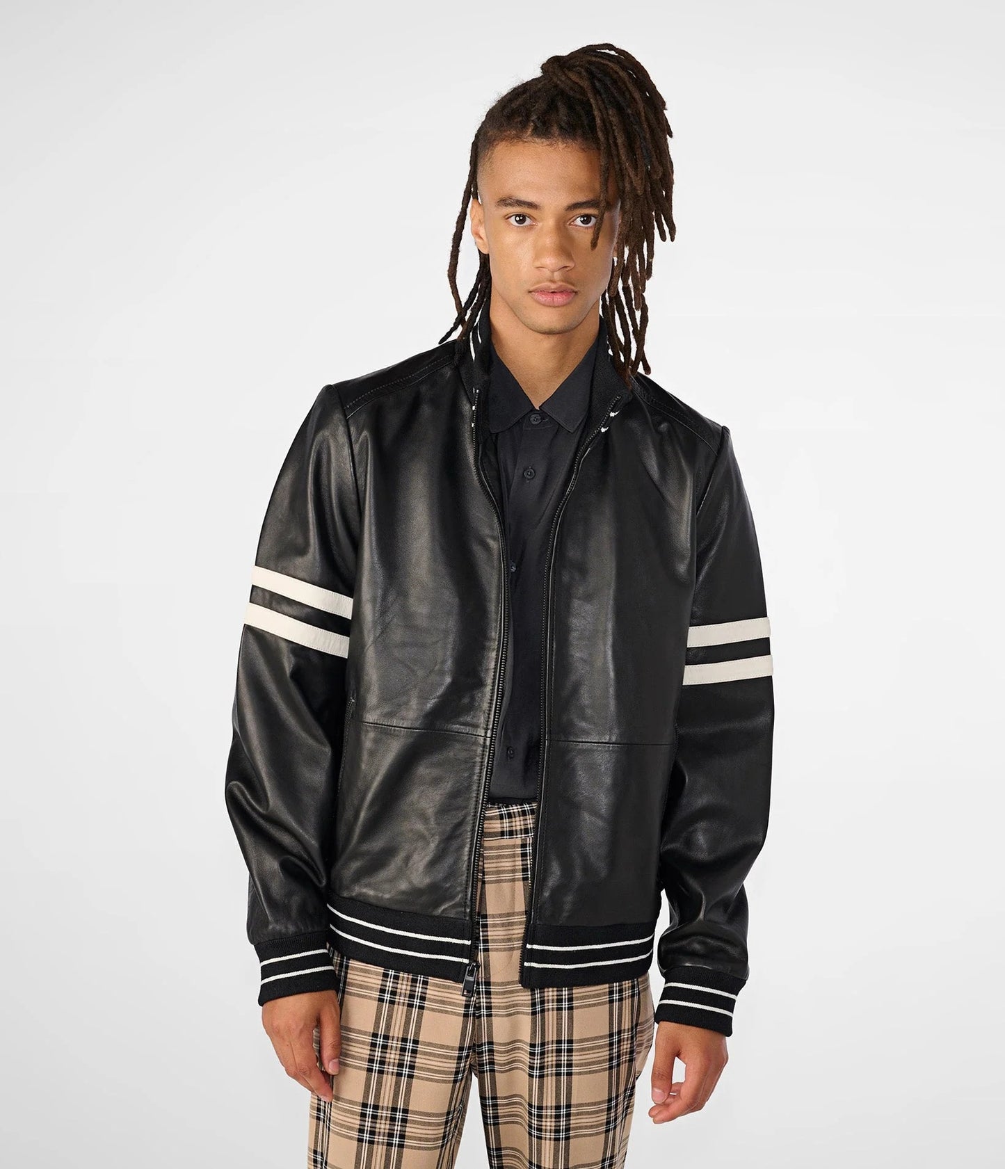 Men's Casual Bomber Jacket with Stripe