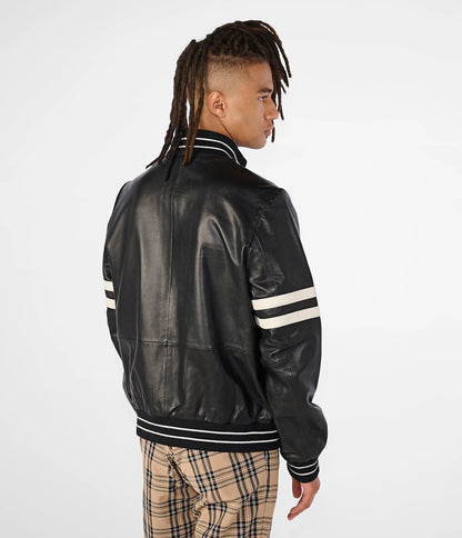 Medium Men's Casual Bomber Jacket with Stripe - skyjackerz
