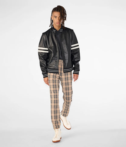 Men's Casual Bomber Jacket with Stripe