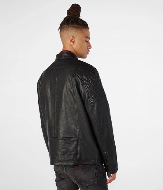 Medium Weston Quilted Shoulder Leather Jacket - skyjackerz