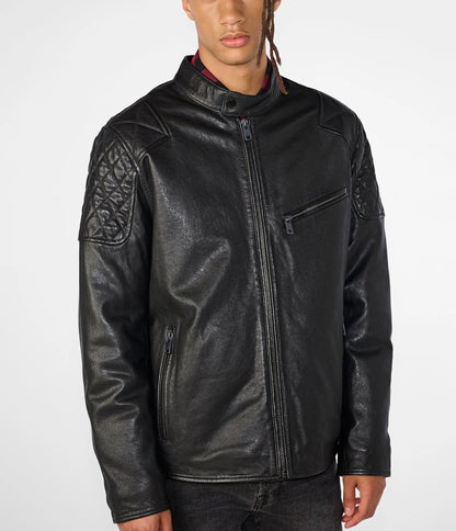 Medium Weston Quilted Shoulder Leather Jacket - skyjackerz