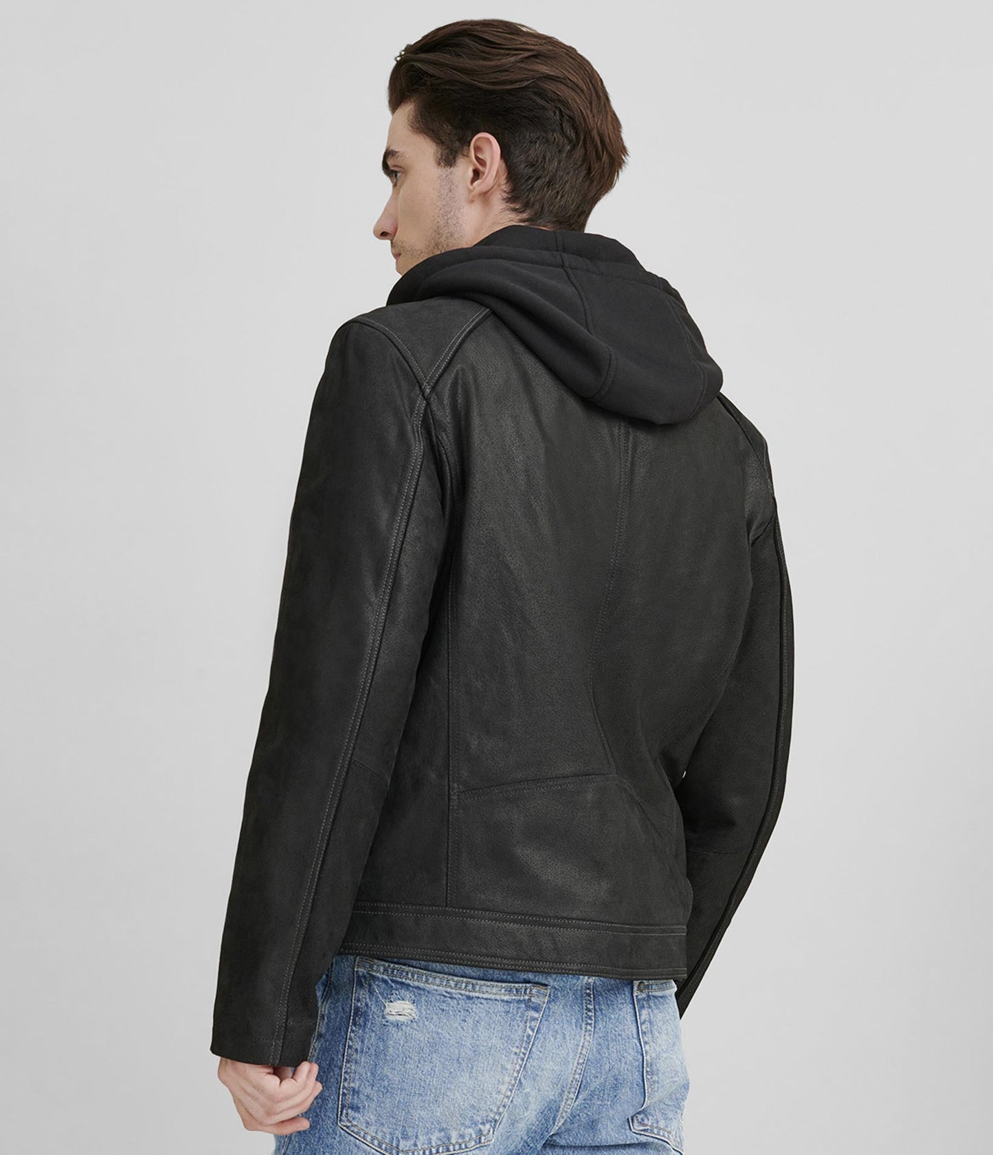 Medium Jason Vintage Hooded Leather Jacket - skyjackerz