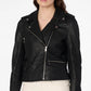 X Small Women's Textured Asymmetrical Leather Jacket - skyjackerz