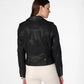 X Small Women's Textured Asymmetrical Leather Jacket - skyjackerz