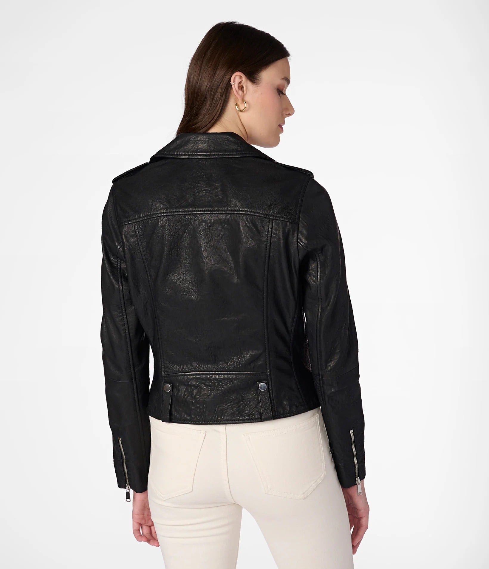 X Small Women's Textured Asymmetrical Leather Jacket - skyjackerz