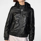 X Small Women's Hooded Casual Leather Jacket - skyjackerz