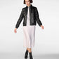X Small Women's Hooded Casual Leather Jacket - skyjackerz
