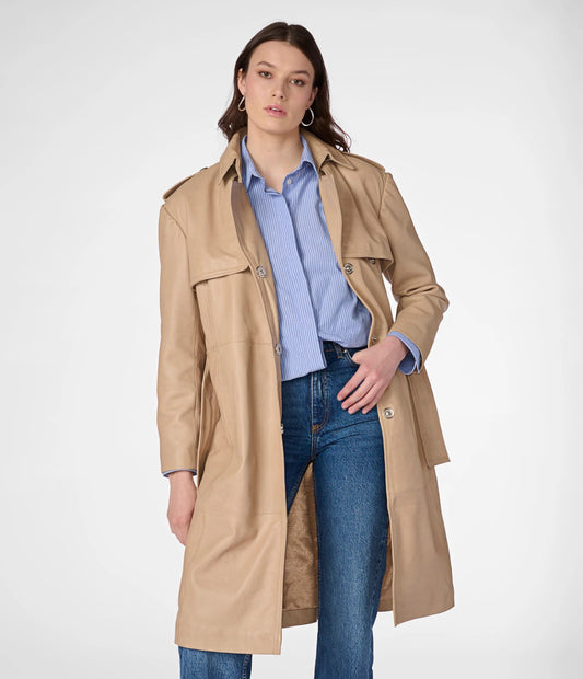 Women's Soft Leather Trench Coat