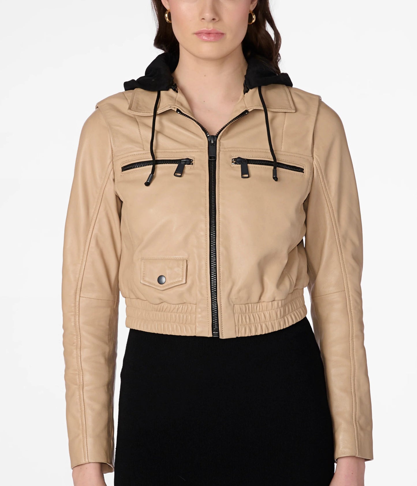 X Small Cropped Hooded Bomber Jacket for Women - skyjackerz