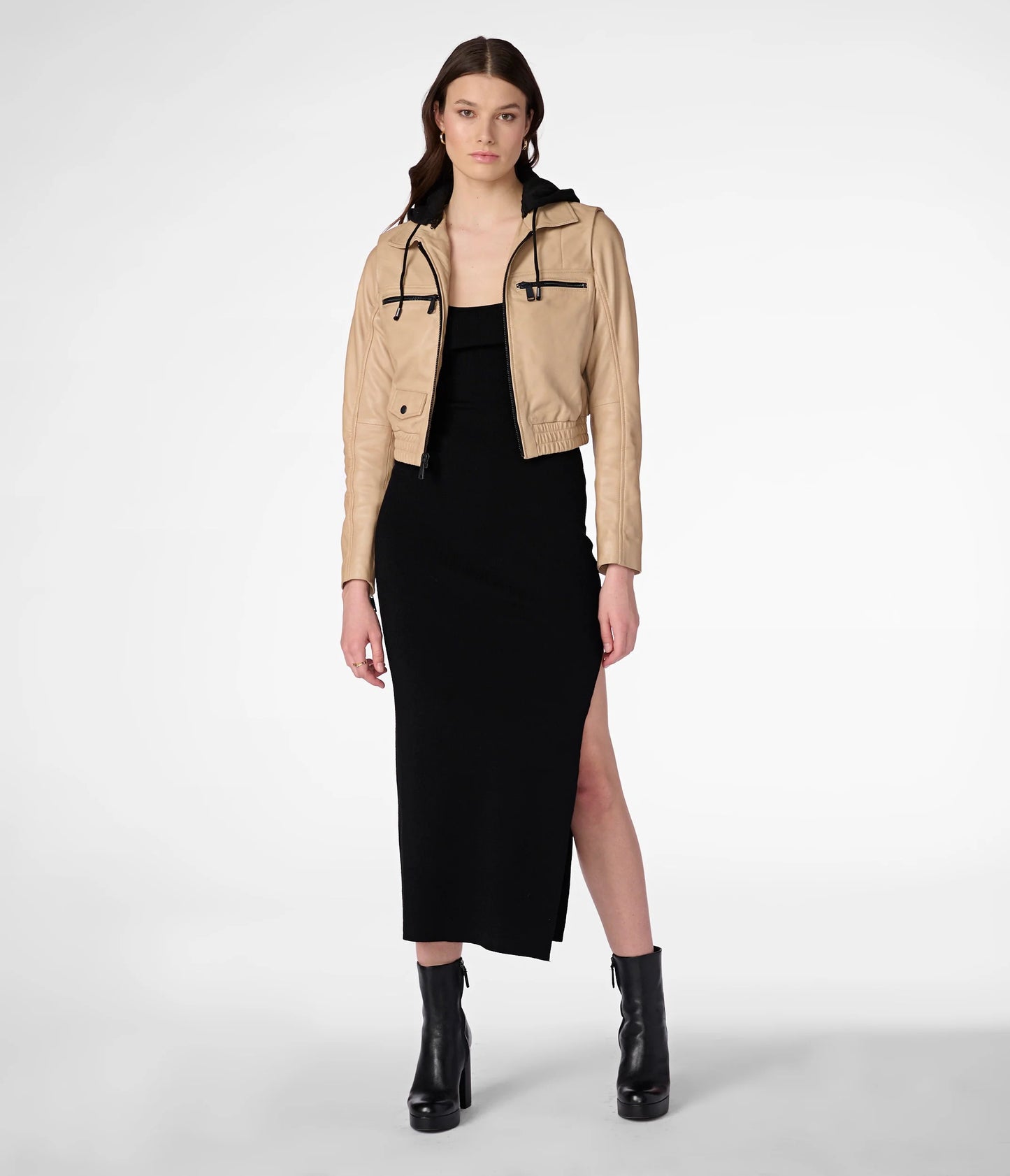 Cropped Hooded Bomber Jacket for Women