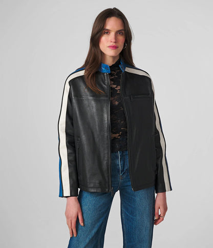 Women's Stylish Racer Leather Jacket