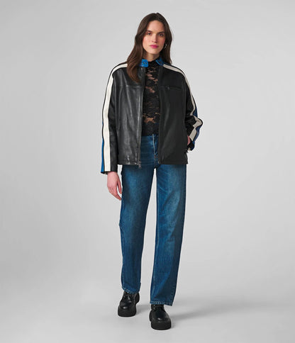 X Small Women's Stylish Racer Leather Jacket - skyjackerz