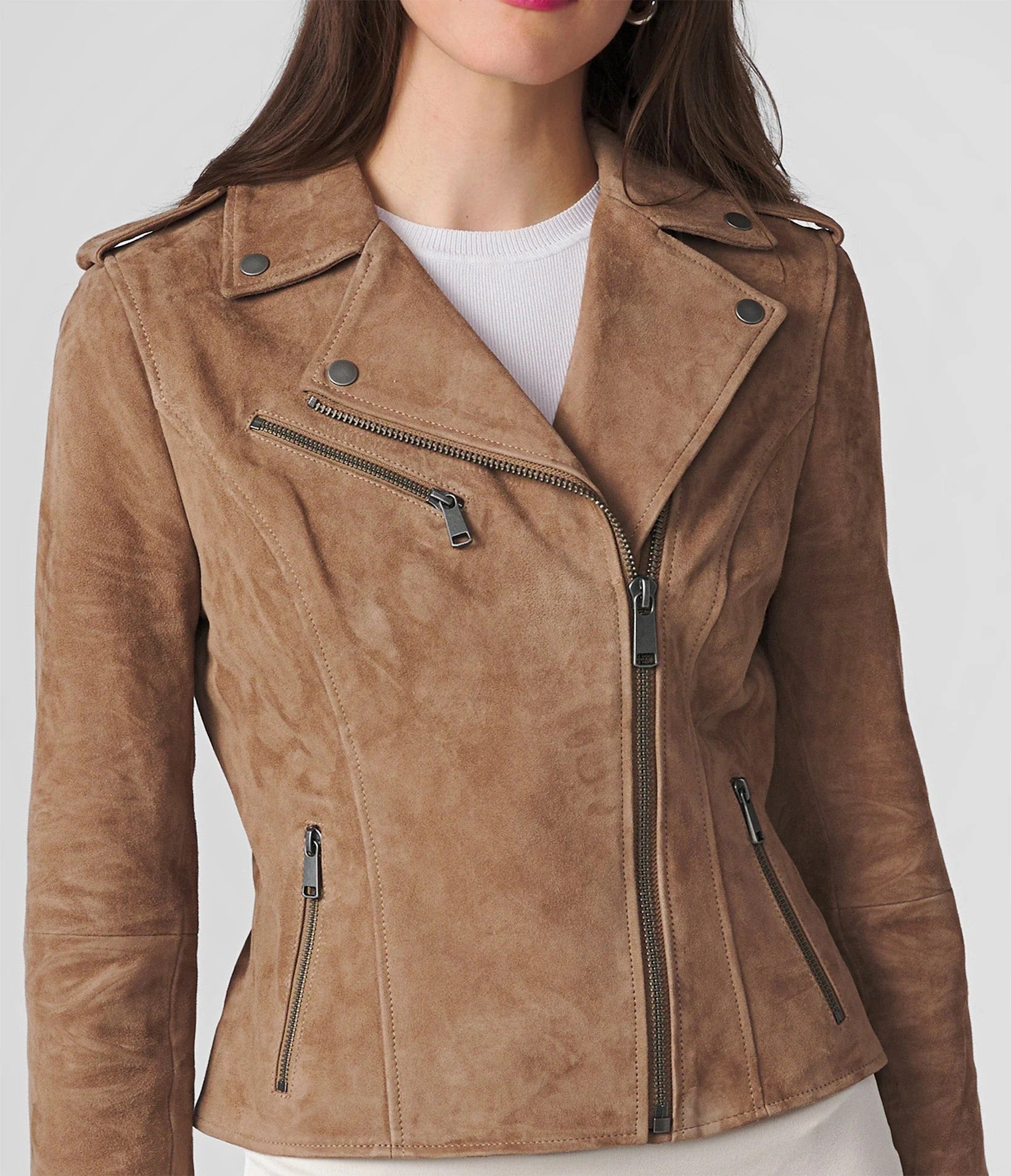 X Small Women's Designer Asymmetrical Leather Jacket - skyjackerz