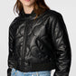 X Small Leather Quilted Cropped Jacket for Women - skyjackerz