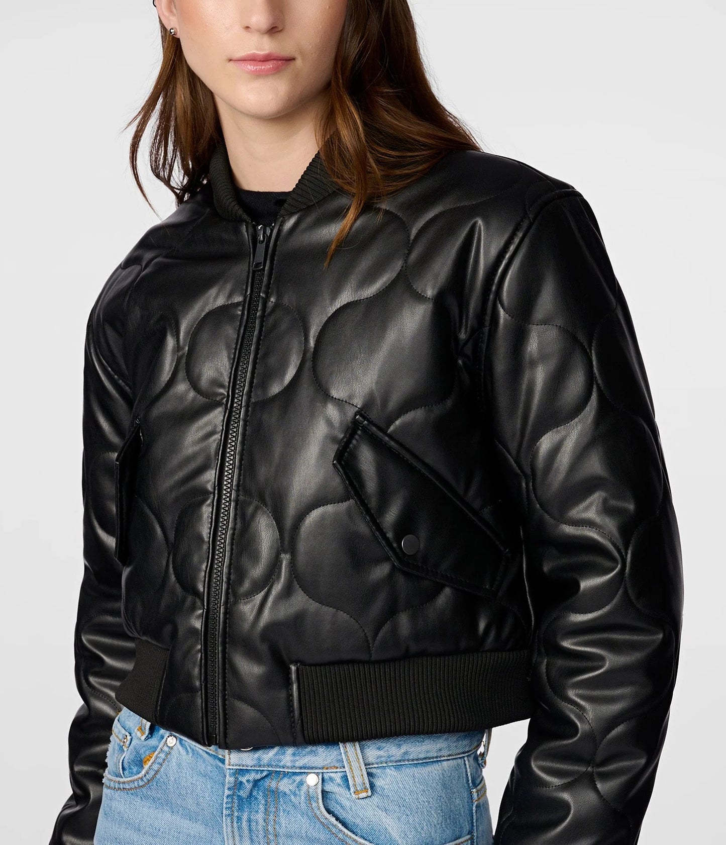 X Small Leather Quilted Cropped Jacket for Women - skyjackerz