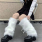 White-40cm / One-Size Women's Furry Leg Stockings - skyjackerz