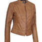 X Small Women Camel Racer Jacket - skyjackerz