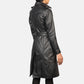 Small Women's Black Leather Coat - skyjackerz