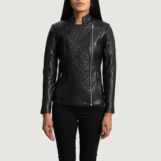 X Small Women Orient Quilted Biker Jacket - skyjackerz