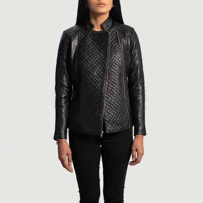 X Small Women Orient Quilted Biker Jacket - skyjackerz
