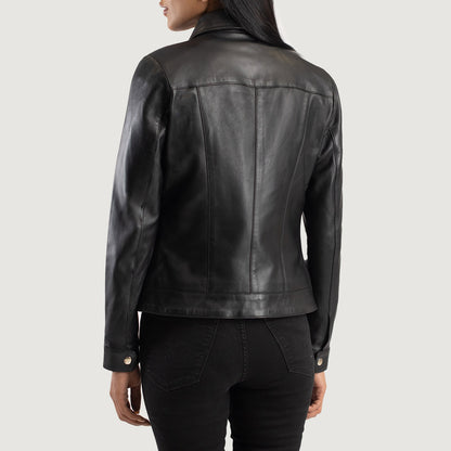 X Small Women Vixen Black Leather Jacket - skyjackerz