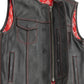 White / Small Bandit - Men's Motorcycle Leather Vest - skyjackerz