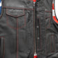 Black / Small Born Free - Men's Motorcycle Leather Vest - skyjackerz