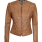 X Small Women Camel Racer Jacket - skyjackerz