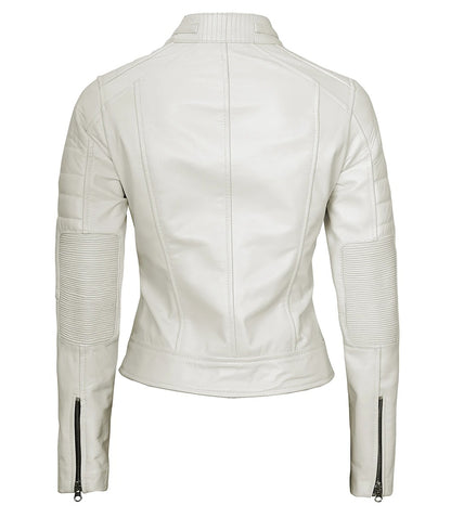 X Small Women Off White Racer Jacket - skyjackerz