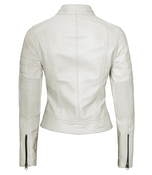 X Small Women Off White Racer Jacket - skyjackerz