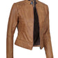 X Small Women Camel Racer Jacket - skyjackerz