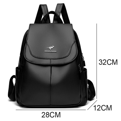 Black Vintage Leather Backpack for Women - Leather Bagpack - skyjackerz