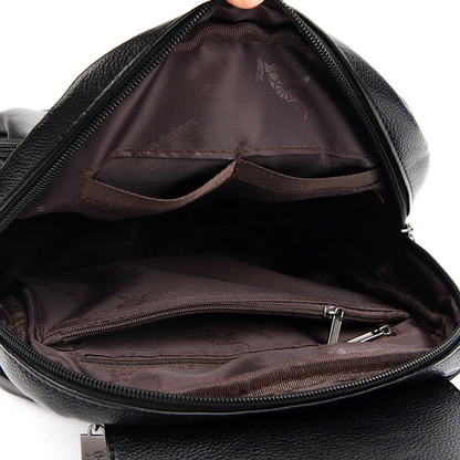 Black Vintage Leather Backpack for Women - Leather Bagpack - skyjackerz
