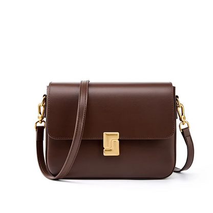 Black Women's Leather Crossbody Purse - Classic Charm - skyjackerz