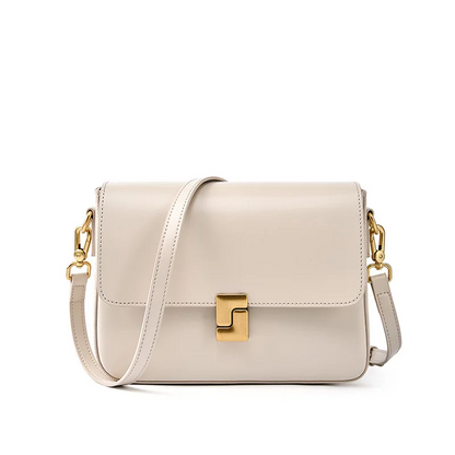 White Women's Leather Crossbody Purse - Classic Charm - skyjackerz
