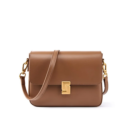 Light-Brown Women's Leather Crossbody Purse - Classic Charm - skyjackerz