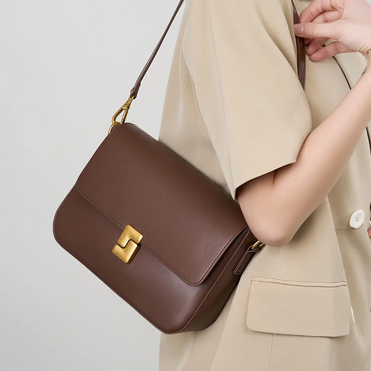 ClassicCharm Leather Shoulder Bag