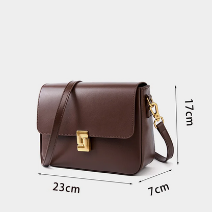 Black Women's Leather Crossbody Purse - Classic Charm - skyjackerz