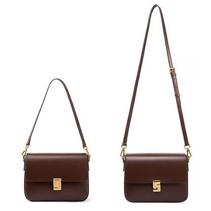 Black Women's Leather Crossbody Purse - Classic Charm - skyjackerz
