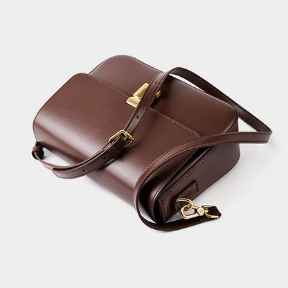 Black Women's Leather Crossbody Purse - Classic Charm - skyjackerz