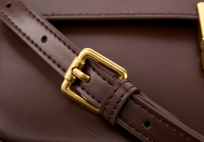 Black Women's Leather Crossbody Purse - Classic Charm - skyjackerz