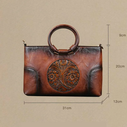 Black Vintage Leather Shoulder Bag for Women - Handmade Handbag - skyjackerz