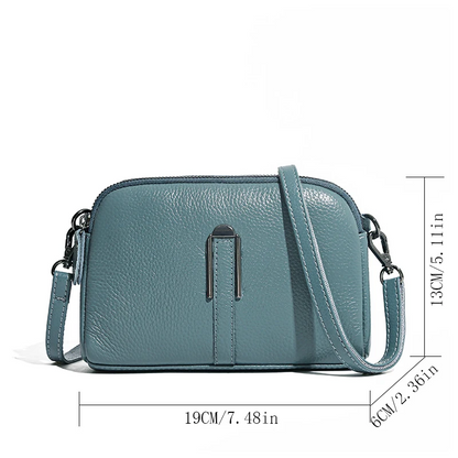 Blue Women's Leather Crossbody Purse - Compact and Elegant - skyjackerz