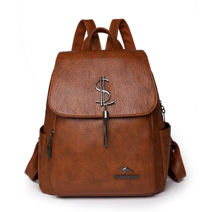 Brown Soft Leather Backpack for Women - Fashionable Leather Bag - skyjackerz