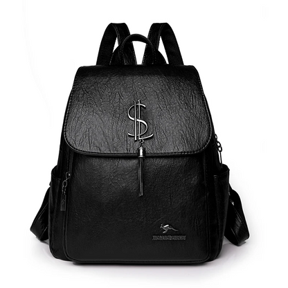 Black Soft Leather Backpack for Women - Fashionable Leather Bag - skyjackerz