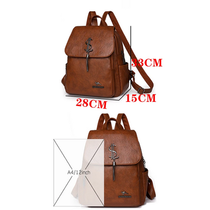 Brown Soft Leather Backpack for Women - Fashionable Leather Bag - skyjackerz